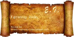 Egressy Iván névjegykártya