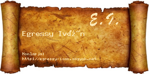 Egressy Iván névjegykártya